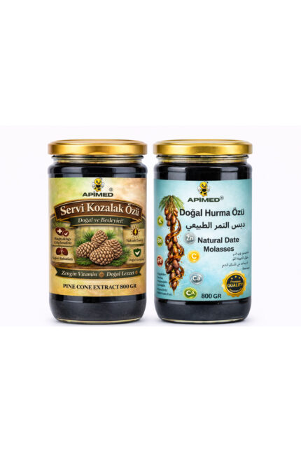 Servi Kozalak Özü 800 GR ve Hurma Özü 800gr %100 Doğal Katkısız Çam Kozalağı Özü Yoğun Kıvam