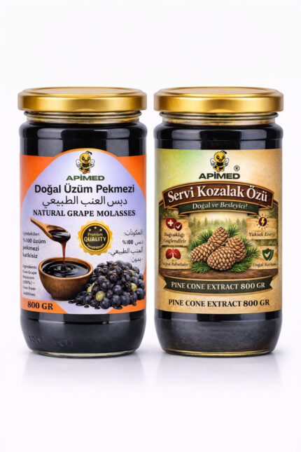Servi Kozalak Özü(800gr) ve Üzüm Pekmezi(800gr) 2’li Harika Set