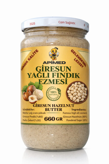 Giresun Yağlı Fındık Ezmesi 660 GR – %80 Giresun Fındığı, Doğal Katkısız Fındık