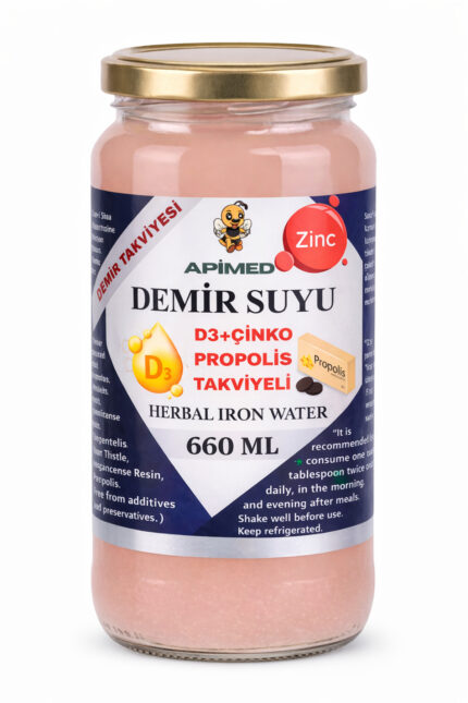 Demir Suyu 660ml - Bitkisel Demir Desteği Vitamin D3 + Çinko + Propolis Takviyeli