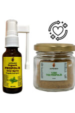 PROPOLİS Oral Sprey(20ML) Bitkisel Yağ Karışımlı,Bal,Kekik,Nane ve Karanfil Yağlı+Toz Propolis(40gr)
