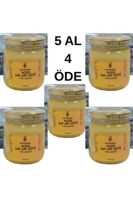 Saf Arı Sütü (5*200GR) Doğal, Taze ve Soğuk Zincirli Gönderim | Enerji ve Bağışıklık Desteği