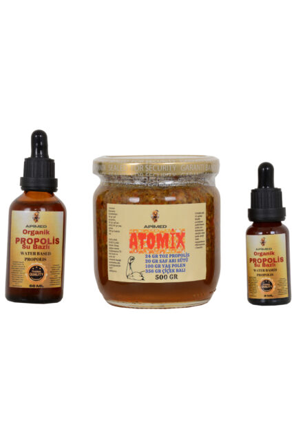 PROPOLİS SU BAZLI(20ML)+ATOMİX(500GR)+PROPOLİS SU BAZLI(50ML) SIHHAT SETİ