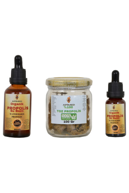 MUHTEŞEM PROPOLİS SETİ PROPOLİS SU BAZLI(20ML)+TOZ PROPOLİS(100GR)+PROPOLİS SU BAZLI(50ML)