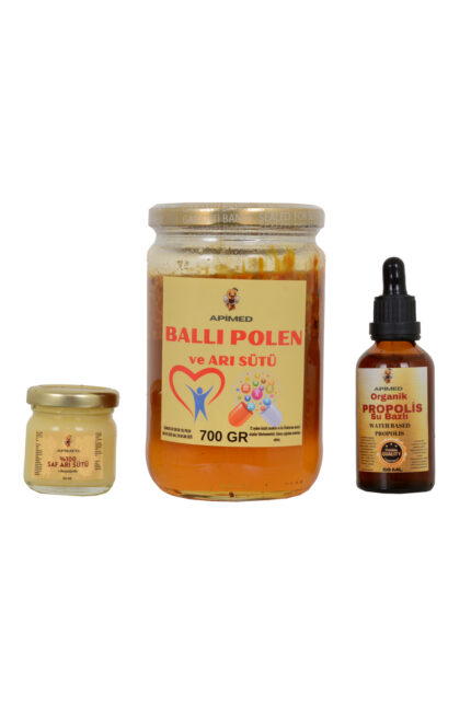 BALLI POLEN ve ARI SÜTÜ(700GR) VE PROPOLİS SU BAZLI(20ML) VE ARI SÜTÜ(40GR)