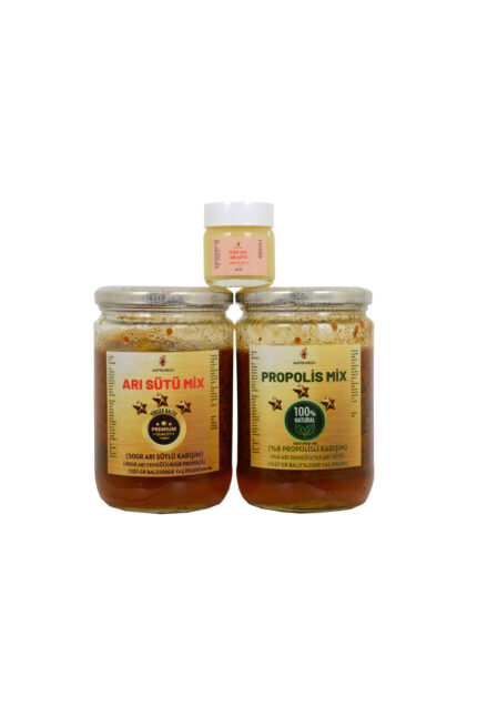 PROPOLİSMİX %100 DOĞAL ŞİFA KARIŞIM ve ARISÜTÜMİX(600GR) PREMİUM ve ARISÜTÜ(40GR) SETİ