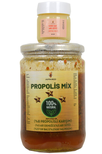 PROPOLİSMİX(600GR) %100 DOĞAL ŞİFA KARIŞIM + ARI SÜTÜ (40GR)