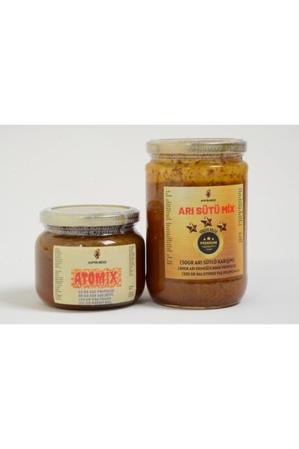 Atomix 400 g + Arı Sütü Mix 600 g | Arı Sütü, Arı Ekmeği, Propolis,Yaş Polen ve Bal İçeren İkili Set