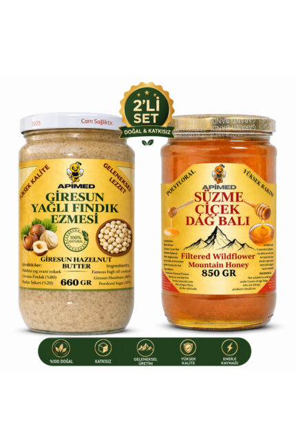 Süzme Çiçek Balı 850gr ve Fındık Ezmesi 660gr Harika Fırsat Ekonomik Set
