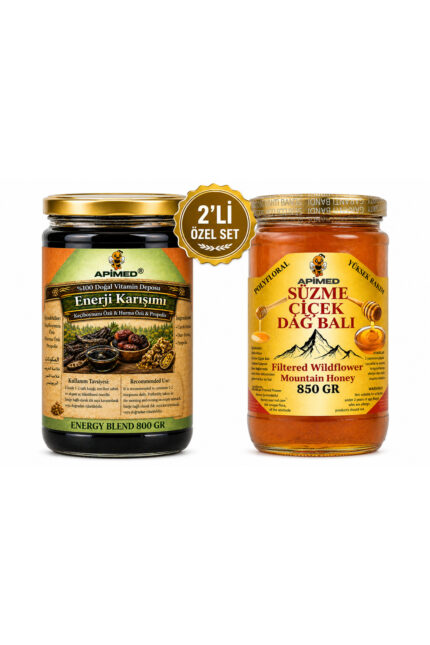 Enerji Karışımı 800 GR – Keçiboynuzu Özü, Hurma Özü ve Propolis ve Süzme Çiçek Balı 850gr