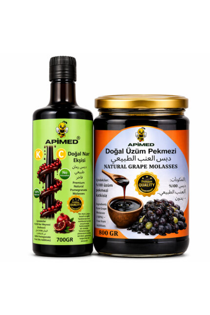 Doğal Nar Ekşisi 700GR Katkısız Doğal Nar Ekşisi ve Üzüm Pekmezi 800gr Harika 2li set