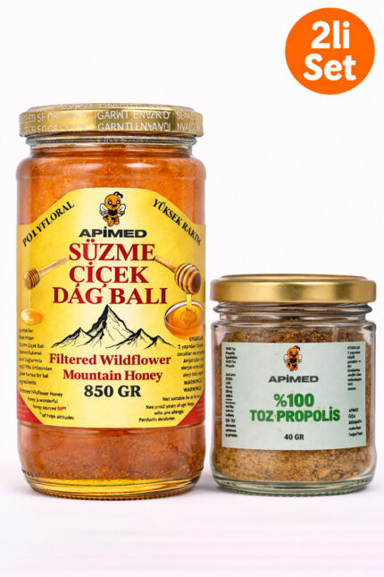 Süzme Çiçek Balı 850gr ve Toz Propolis 40gr Harika Fırsat Ekonomik Set